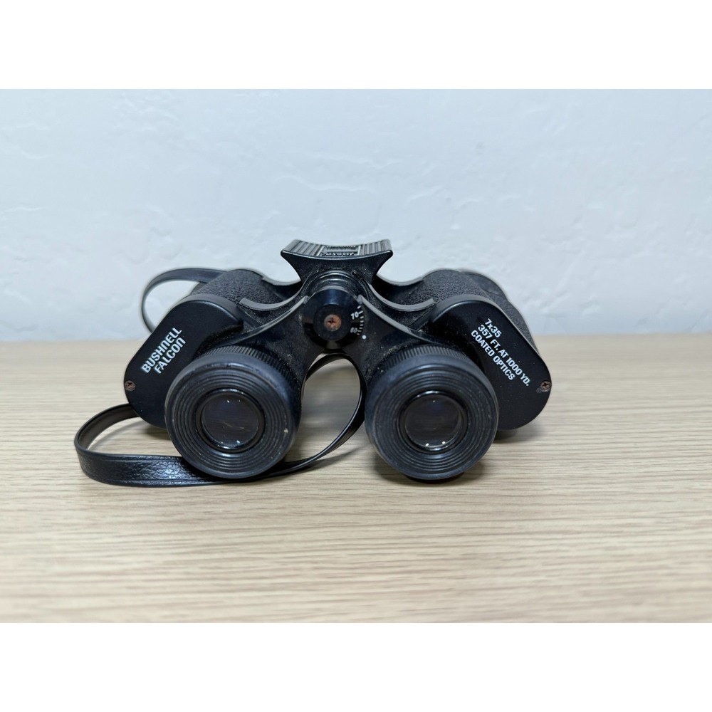 Vtg Bushnell Falcon Binoculars‎ 7x35 Insta-Focus w/ Hard Case and Covers - Picture 8 of 11
